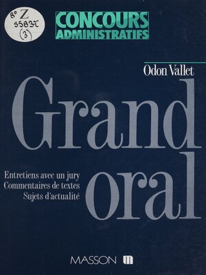 cover image of Grand oral